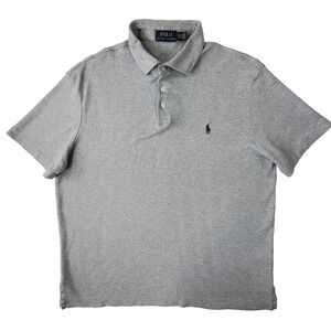 Polo Ralph Lauren Polo Shirt Mens XL Gray Pony Logo Cotton Classic Fit